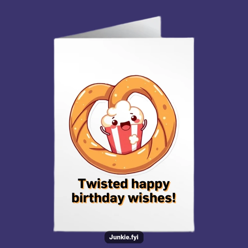 Joyful Pretzel Birthday Card: Free Printable Snack Love Downloadable Gift