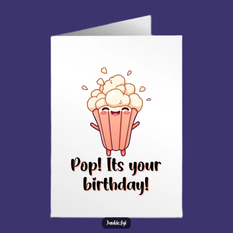 Free Printable Birthday Card: Popcorn Kernel Burst Funny DIY Gift