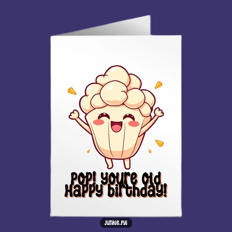 Free Printable Birthday Card: Funny Popcorn Kernel Bursting with Joy - Instant Download Gift