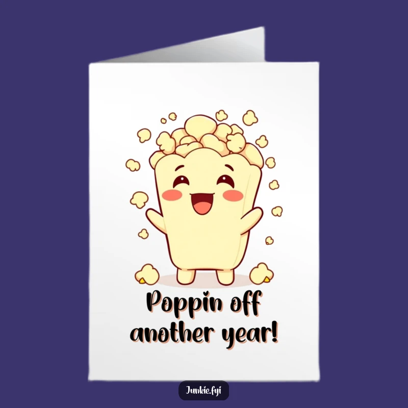 Free Printable Birthday Card: Grinning Popcorn Shower Funny Downloadable Gift