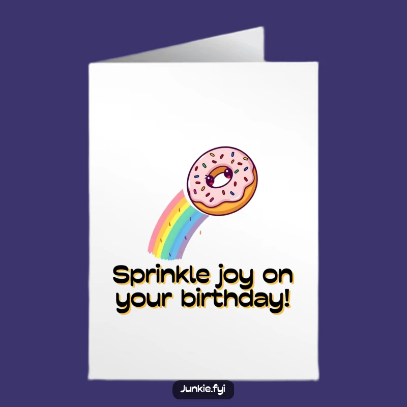 Free Printable Birthday Card: Donut Rainbow Slide Funny DIY Gift