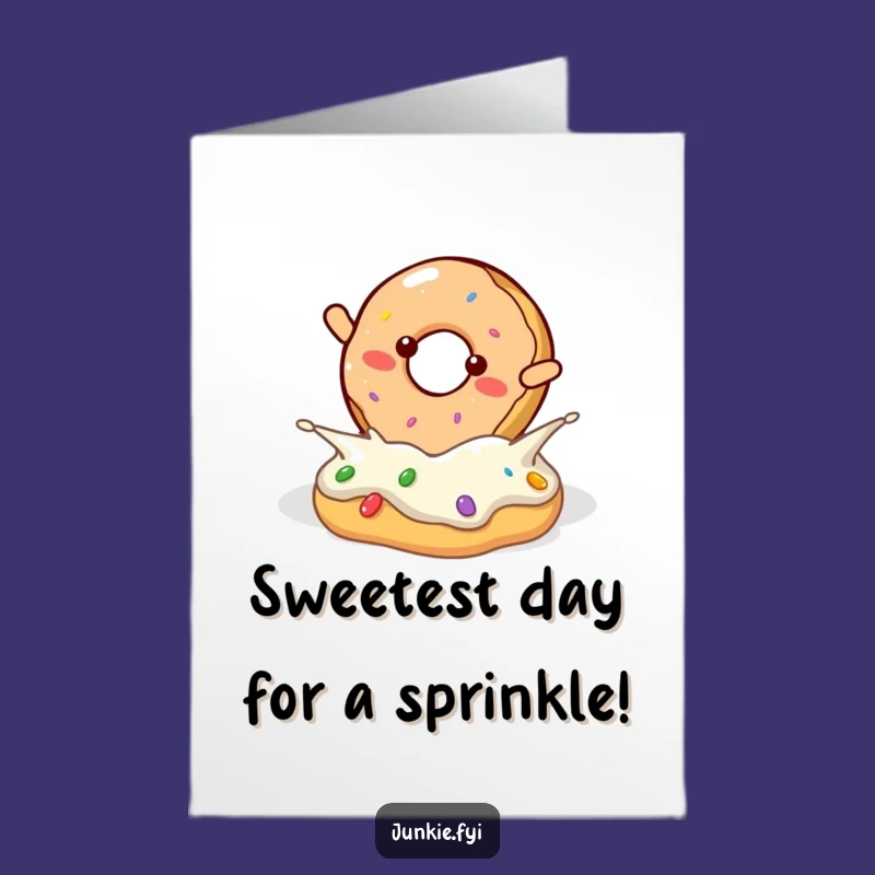Free Printable Birthday Card: Happy Donut Frosting Flip Printable Greeting Card