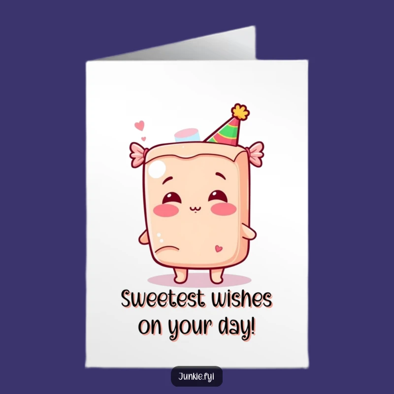 Free Printable Candy Birthday Card - Funny Kawaii Downloadable Gift for Sweet Celebrations