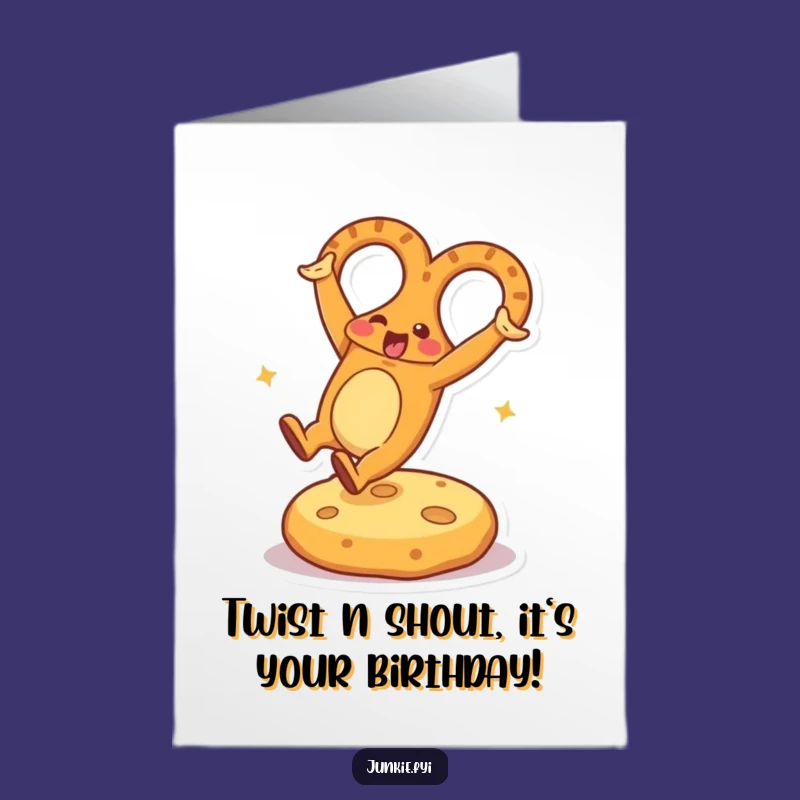 Free Printable Birthday Card: Energetic Pretzel Cartwheel for a Hilarious DIY Gift