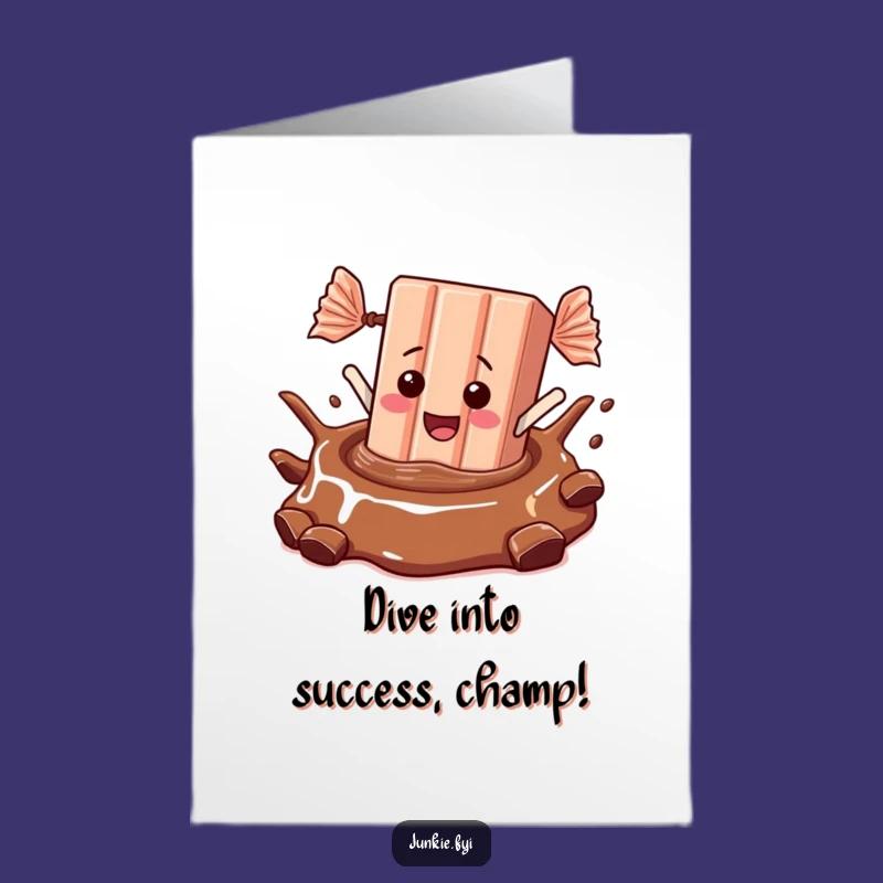Free Printable Congrats Card: Giddy Candy Bar Chocolate Dive Downloadable Gift