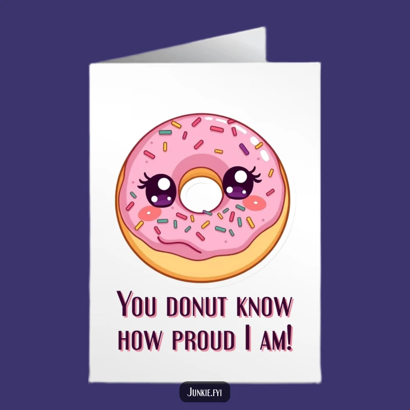 Free Printable Congrats Card: Funny Donut Eating Sprinkles, Instant Download for Celebration