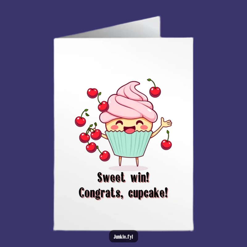 Free Printable Congrats Card: Juggling Cupcake - Sweet & Funny Download