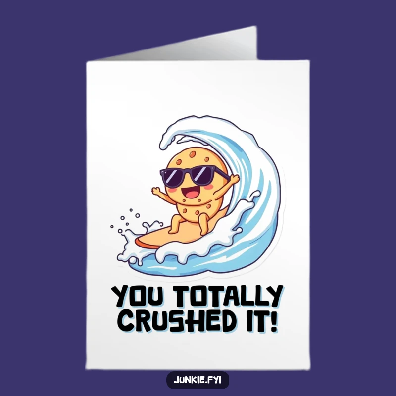 Free Printable Congrats Card: Kawaii Cookie Surfing for a Splashy, Humorous Downloadable Gift