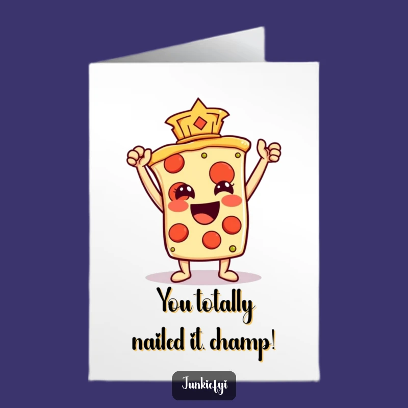 Free Printable Congrats Card: Pizza Victory with Pepperoni Trophy!