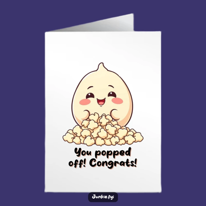 Free Printable Congrats Card: Popcorn Food Character - Celebrate Downloadable!
