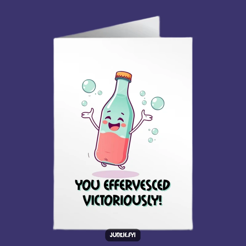 Free Printable Congrats Card: Soda Bottle Dance Funny Downloadable Gift for Big Cheers