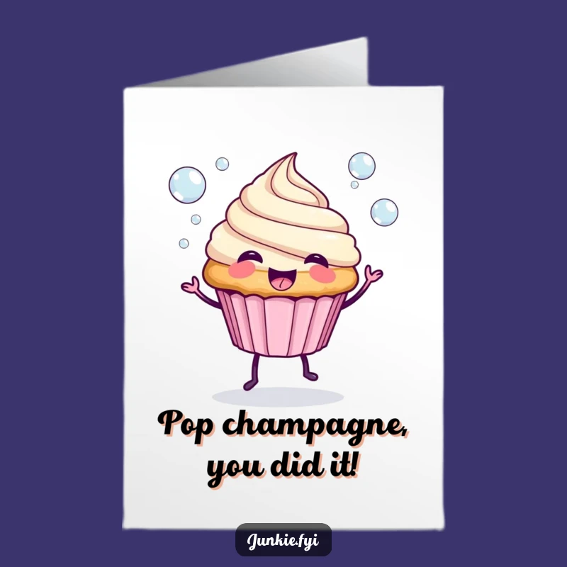 Free Printable Congrats Card: Spunky Cupcake Bubbles for a Cheerful Downloadable Gift