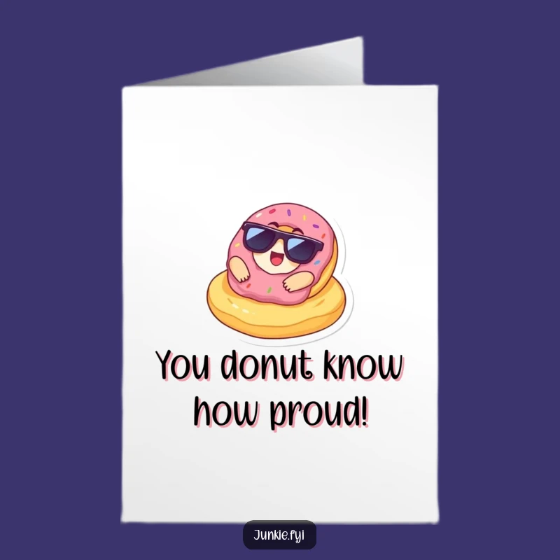 Free Printable Congratulations Card: Cool Donut Lounging Success Downloadable