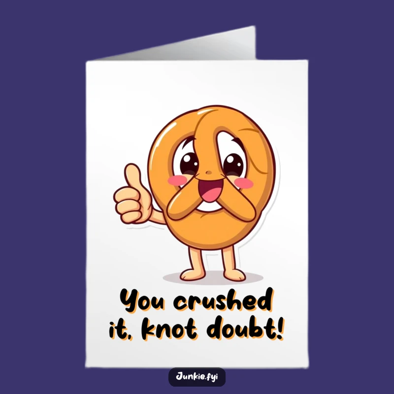 Free Printable Congratulations Card: Pretzel Thumbs Up Success Downloadable