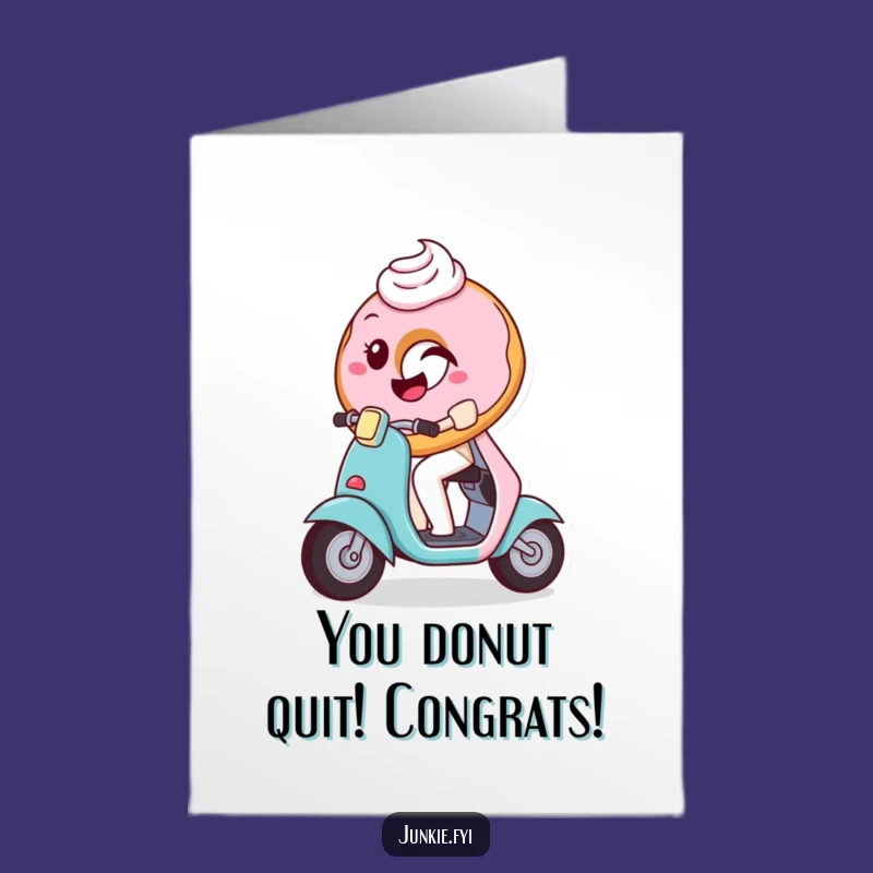 Free Printable Donut Scooter Congrats Card: Funny Downloadable Sweet Success!