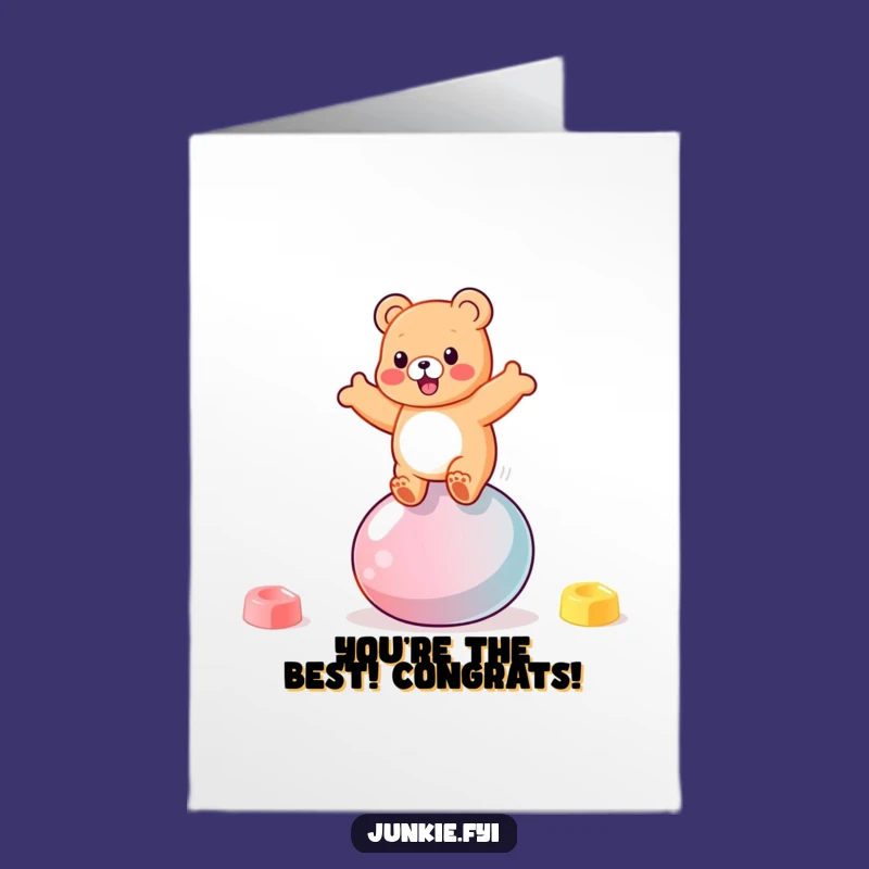 Gummy Bear Bounce Congrats Free Printable Card - Joyful Downloadable Gift!