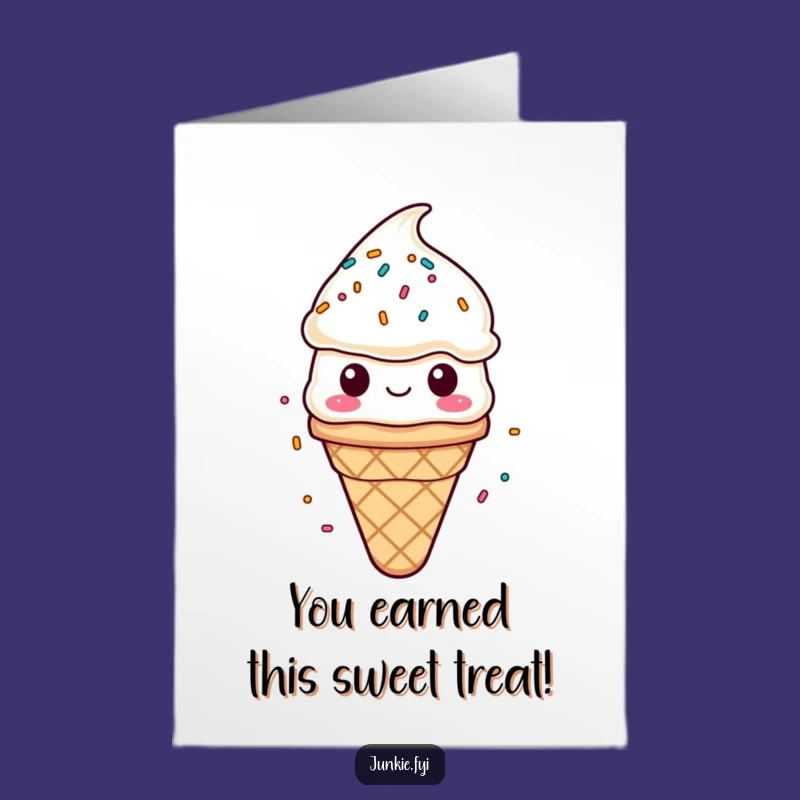 Hilarious Free Printable Congrats Card: Ice Cream Cone Celebrates Your Sweet Success!