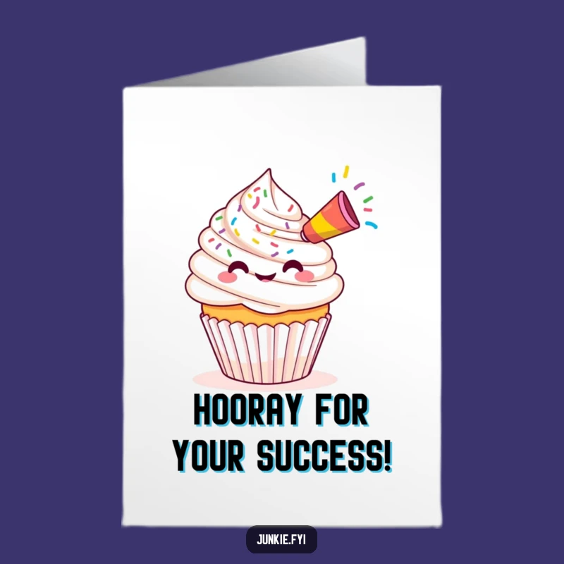 Free Printable Congrats Card: Kawaii Cupcake Sprinkle Blast for a Festive Downloadable Gift