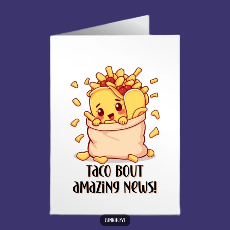 Free Printable Congrats Card: Curious Taco, Humorous Chip Bag, Downloadable Greeting