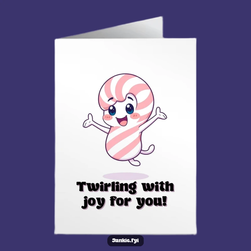 Free Printable Candy Cane Congrats Card: Twirling Celebration Downloadable Joy