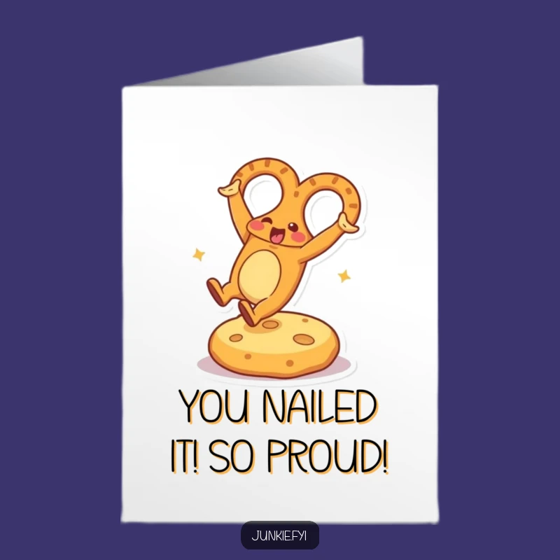 Free Printable Congrats Card: Pretzel Cartwheel Celebration for a Funny Downloadable Gift