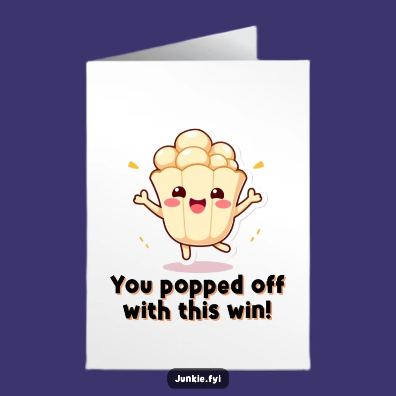 Free Printable Popcorn Congrats Card - Funny Kawaii Downloadable Gift for Big Wins