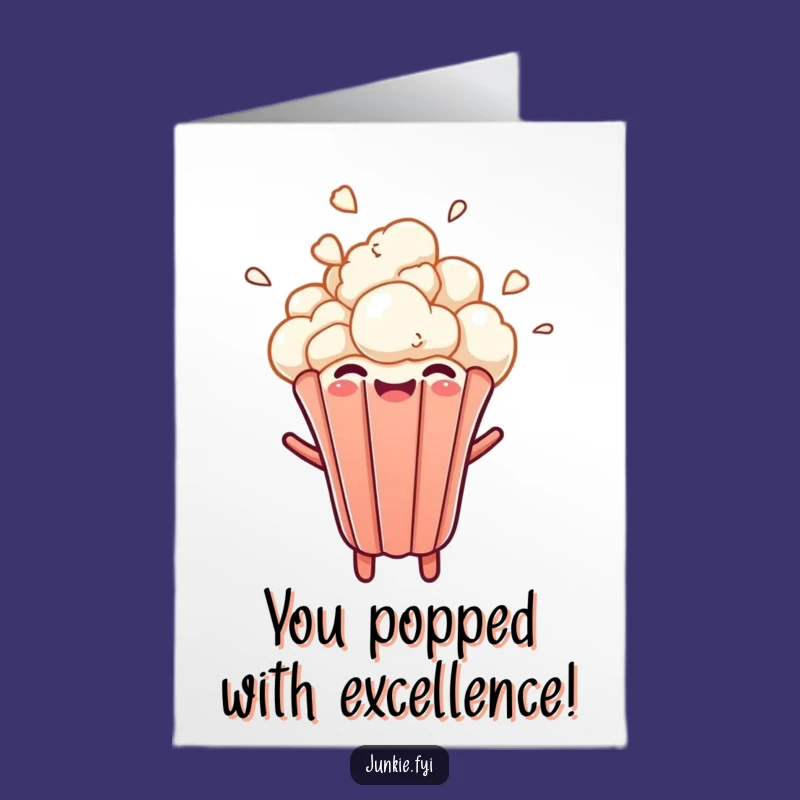 Free Printable Congrats Card: Popcorn Kernel Burst Downloadable Gift