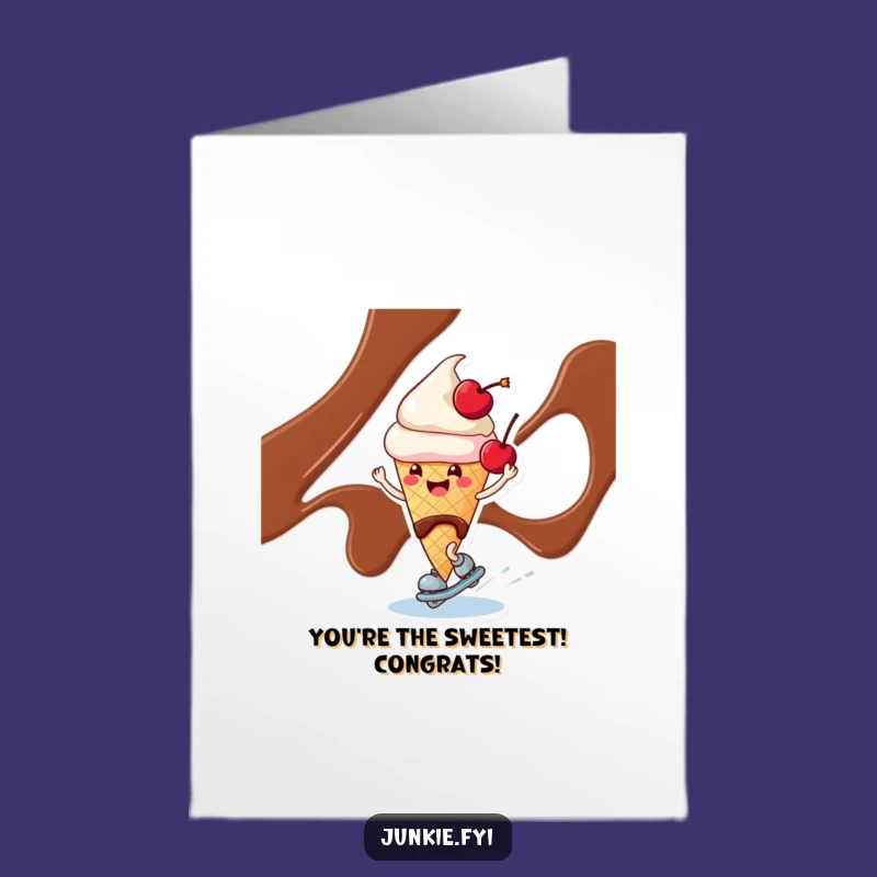 Ice Cream Skating Congrats Free Printable Card - Sweet Downloadable Gift!