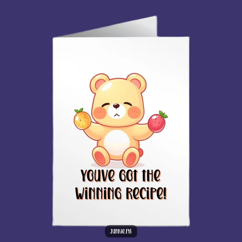 Free Printable Congrats Card: Gummy Bear Fruit Juggling Downloadable Gift