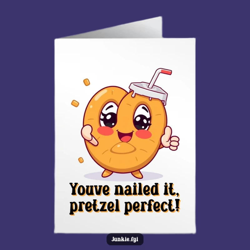 Free Printable Congrats Card: Thirsty Pretzel Soda Celebration Printable Greeting Card