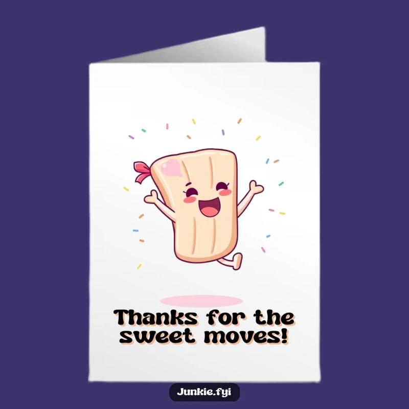 Free Printable Thank You Card: Candy Bar Cartwheel Funny Downloadable Gift for Sweet Thanks