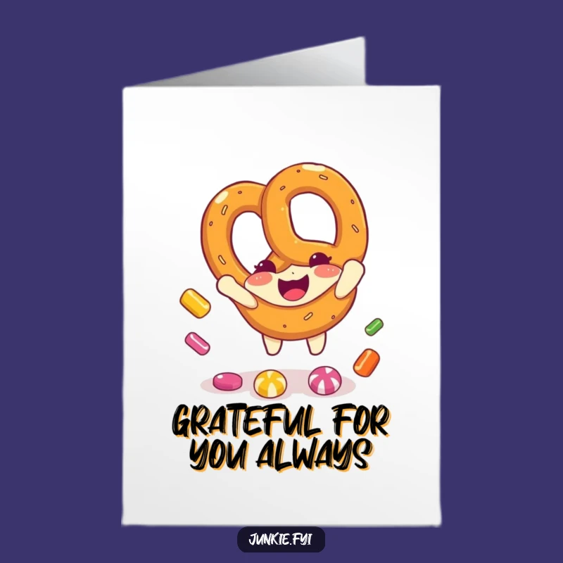 Free Printable Thank You Card: Cute Pretzel Character, Sweet Downloadable Gift