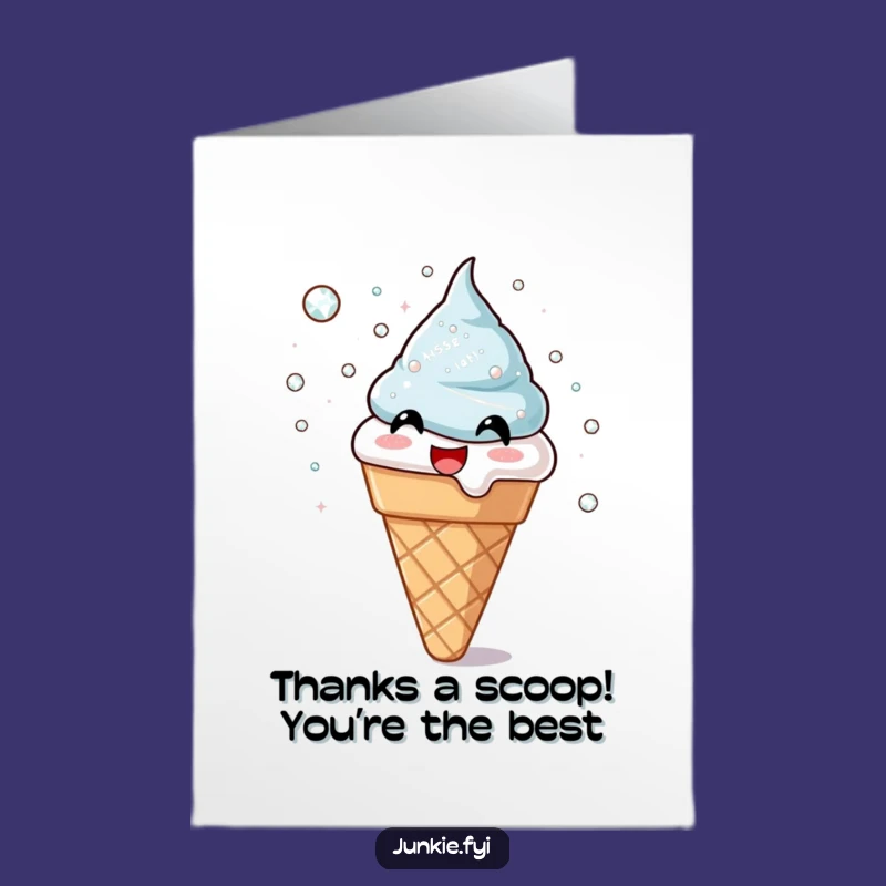 Free Printable Thank You Card: Ice Cream Cone Thanks, Sweet Instant Download