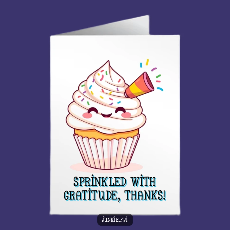 Free Printable Thank You Card: Kawaii Cupcake Sprinkles for a Sweet, Humorous Downloadable Gift