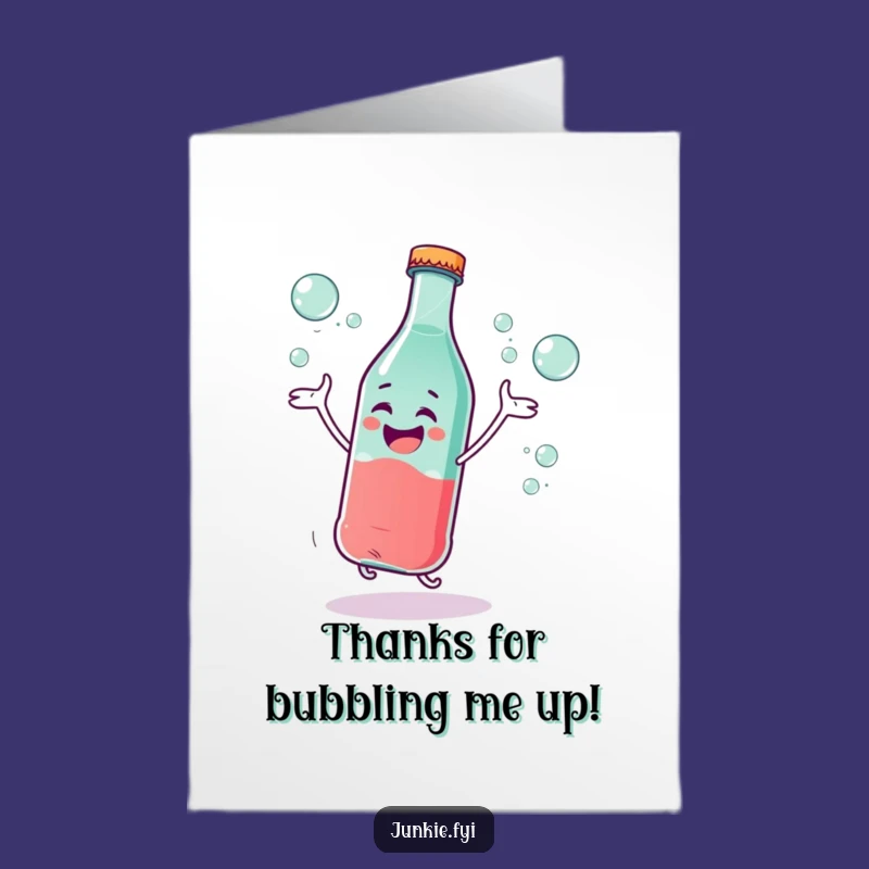 Free Printable Thank You Card: Soda Bottle Dance Funny Downloadable Gift for Bubbly Thanks