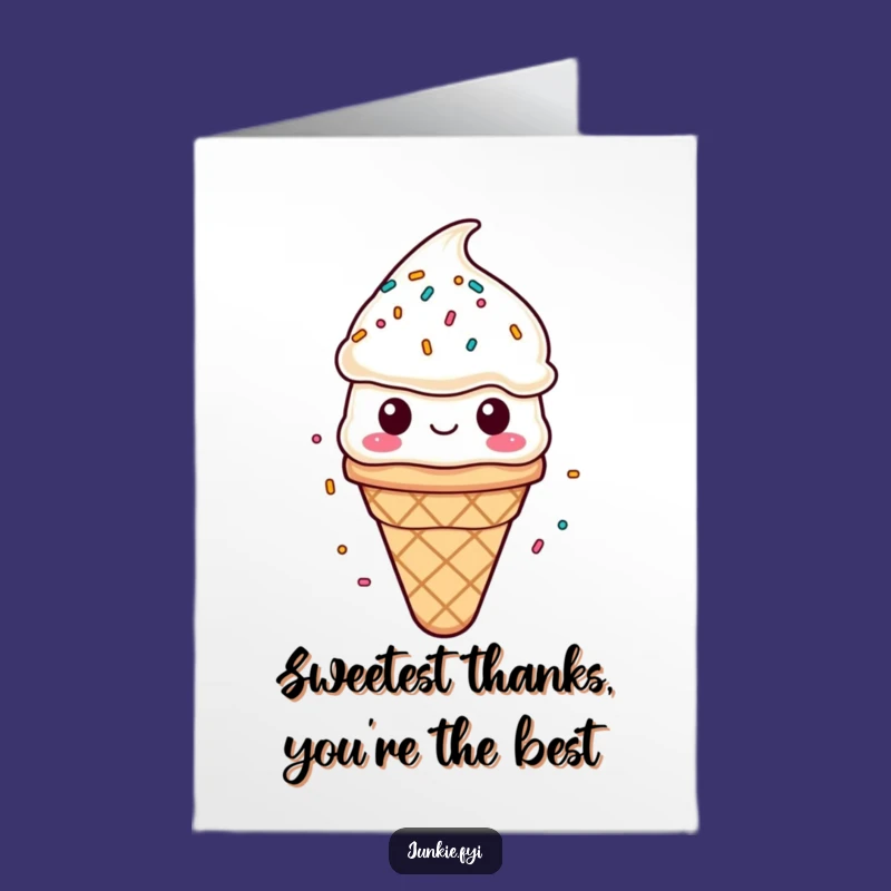 Funny Free Printable Thank You Card: Ice Cream Cone So Thankful For You!