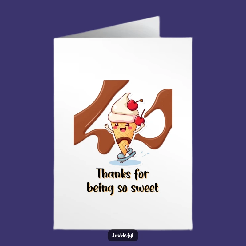 Thank You Ice Cream Skating Free Printable Card - Cool Downloadable Gift!