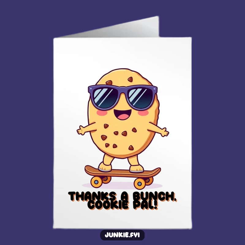 Free Printable Cookie Thank You Card - Funny Kawaii Downloadable Gift for Cool Thanks