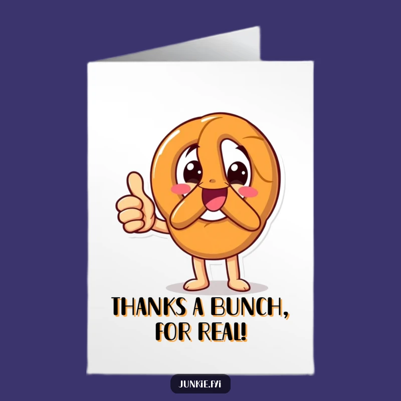 Free Printable Thank You Card: Pretzel Thumbs Up Gratitude Downloadable