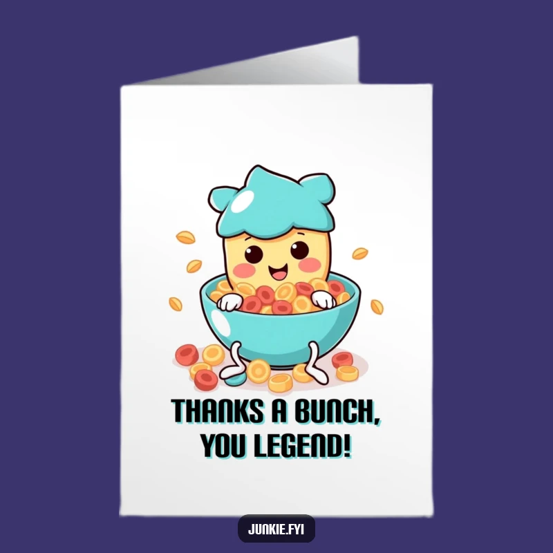 Funny Free Printable Thank You Card: Wiggly Food Cereal Dive - Downloadable Gratitude!