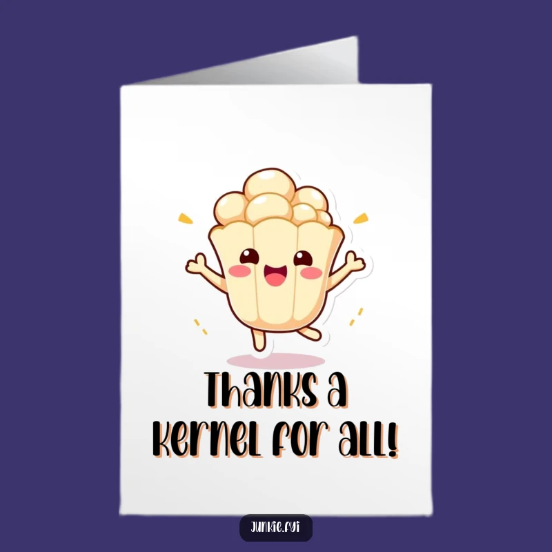 Free Printable Popcorn Thank You Card - Funny Kawaii Downloadable Gift for Expressing Thanks