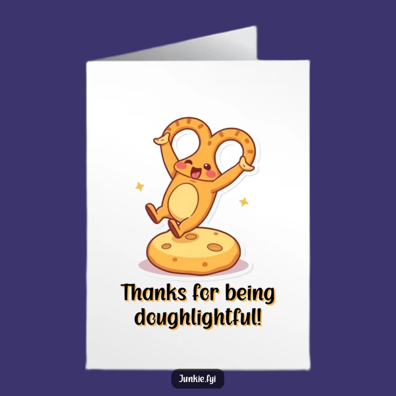 Free Printable Thank You Card: Pretzel Cartwheel Gratitude for a Funny Downloadable Gift
