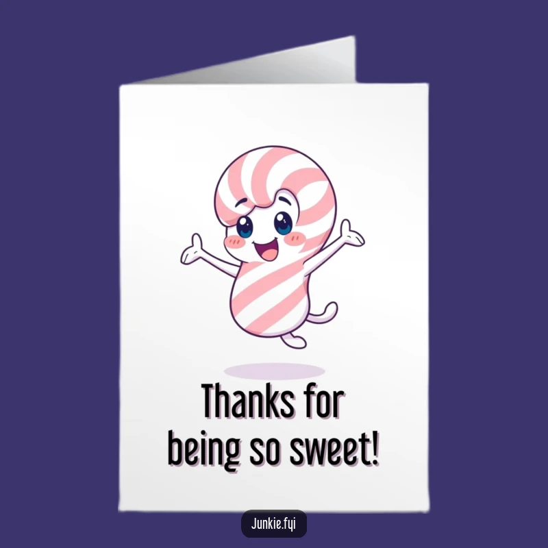 Free Printable Candy Cane Thank You Card: Twirling Gratitude Downloadable Style
