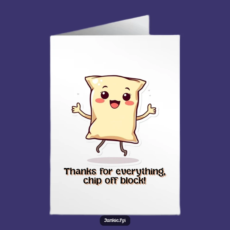 Free Printable Dancing Chip Thank You Card - Funny Kawaii Downloadable Gift to Show Gratitude