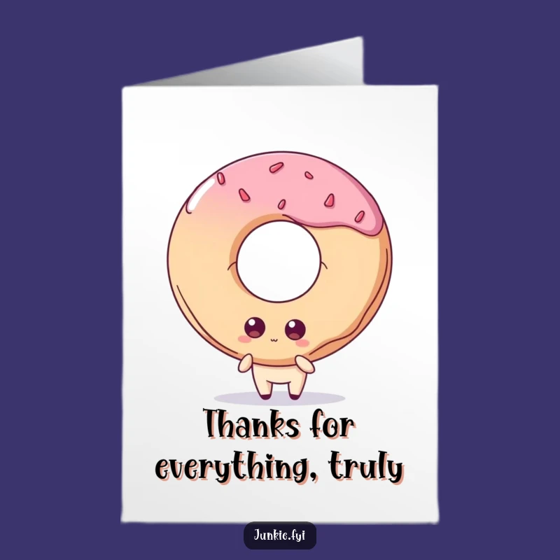 Free Printable Thank You Card: Foodie's Donut Longing - Humorous Downloadable Gratitude