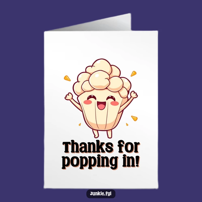 Free Printable Thank You Card: Energetic Popcorn Kernel Expressing Gratitude - Print Now