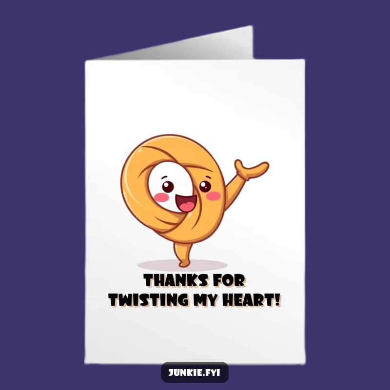 Free Printable Thank You Card: Pretzel Cartwheel Gratitude Downloadable Gift