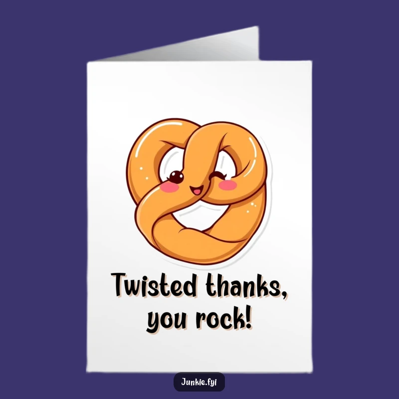 Free Printable Thank You Card: Twisted Kawaii Pretzel for a Salty, Humorous Downloadable Gift