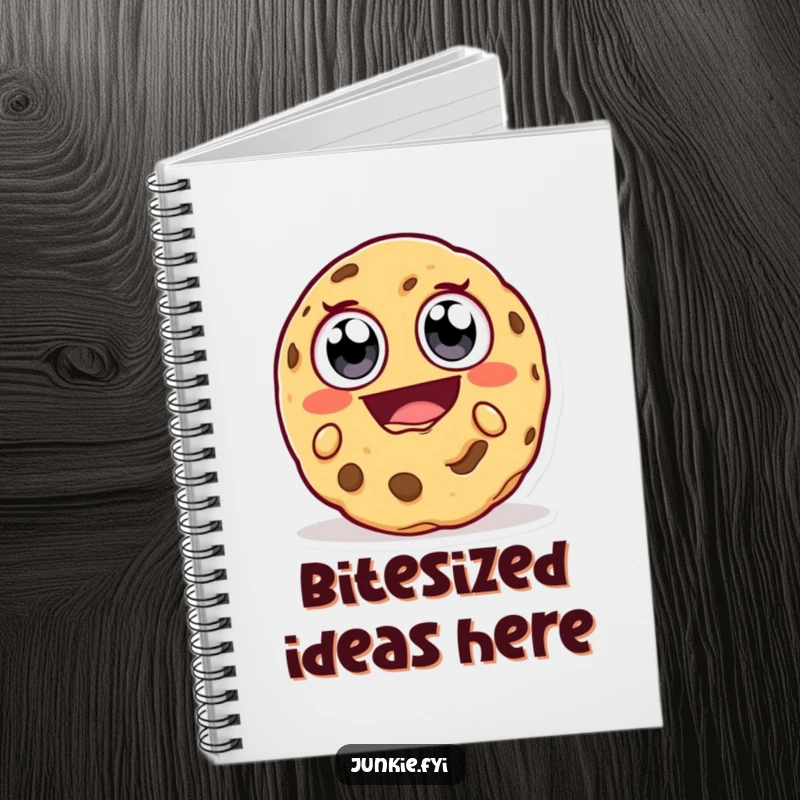 Funny Notebook: A cookie character with big eyes takes a huge, delighted bite, inspiring tasty thoughts and playful note-taking.