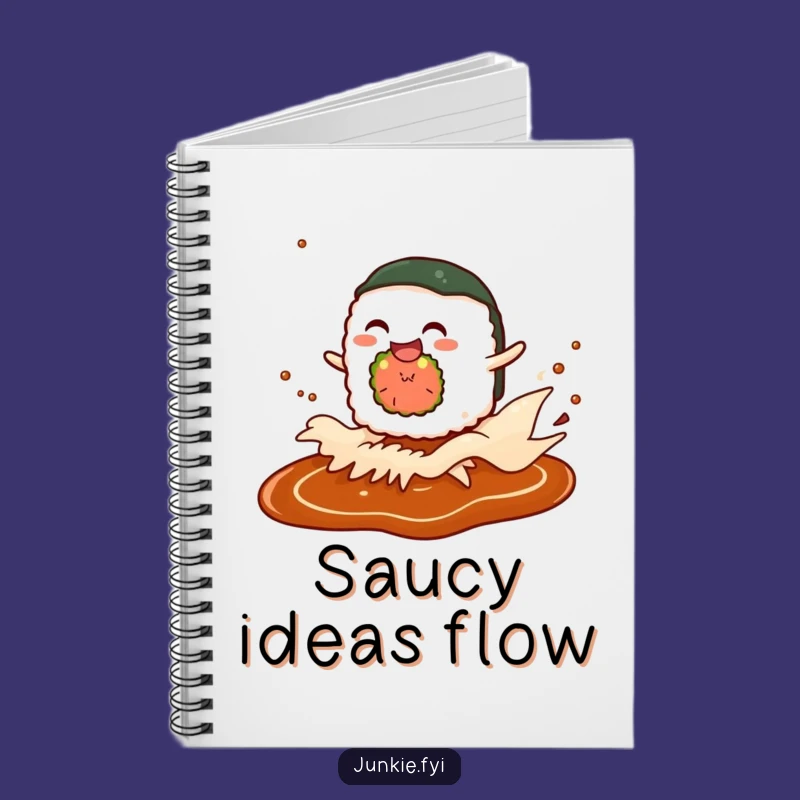 Funny Giggling Sushi Notebook: Soy Sauce Wave Journal, Foodie Gift